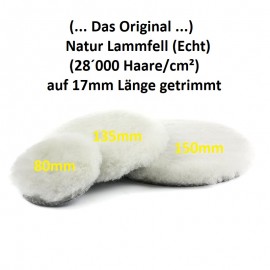 Lammfell (Echt/Natur) Polierpad 150mm (Das Original)